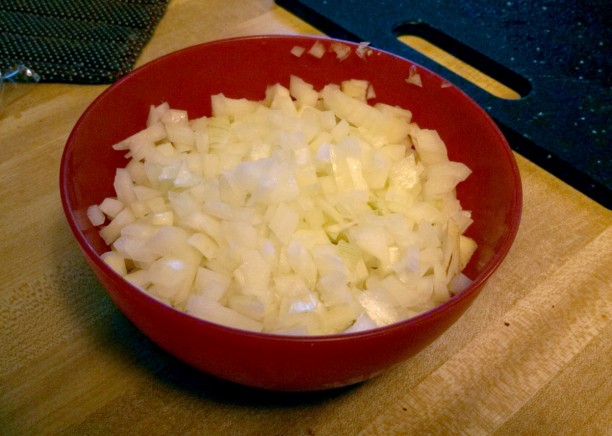 Dicing onions. Not cathartic at all.